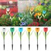 6 Pcs Solar Garden Tulip Flower Light Outdoor Solar Pathway light IP54 Water-resistant Landscape Lights for Lawn Patio Yard Garden Walkway Decoration