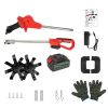 21V Electric Cordless Tiller Cultivator Powered Garden Tiller with 4 Blades 16 Steel Tines 550W 300RPM 4000mAh Battery Tilling 9-in Width & 9-in Depth
