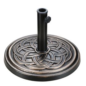 Decorative Patio Umbrella Base – Resin Stand with Adjustable Fit for 1.5–1.9 Inch Poles