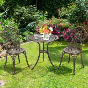 3-Piece Cast Aluminum Bistro Set – Outdoor Patio Table & Chairs (Antique Finish)