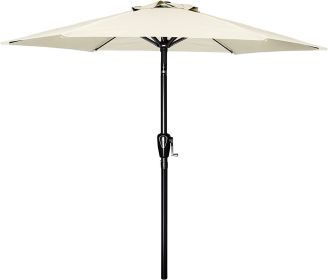 7.5 Ft Patio Umbrella with Tilt & Crank – Outdoor Market Umbrella for Table, Deck & Garden