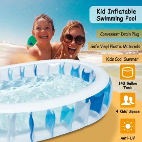 90Ã—60Ã—20In Inflatable Swimming Pool Blow Up Family Pool For Kids Foldable Swim Ball Pool Center