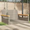 Swing Bench Gray 24.8"x24.4"x15.7" Poly Rattan
