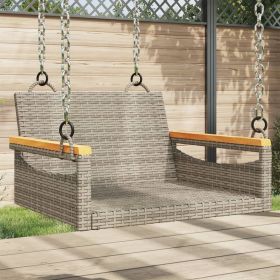Swing Bench Gray 24.8"x24.4"x15.7" Poly Rattan