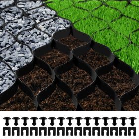 VEVOR Ground Grid, 1885 lbs per Sq Ft Load Geo Grid, 2" Depth Permeable Stabilization System for DIY Patio, Walkway, Shed Base, Light Vehicle Driveway
