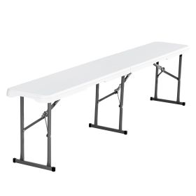 6 ft Folding Outdoor Bench – Portable HDPE Event Seating with Steel Frame