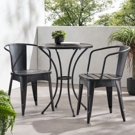3-Piece Colmar Outdoor Bistro Set – Iron Patio Table & Chairs