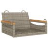 Swing Bench Gray 24.8"x24.4"x15.7" Poly Rattan