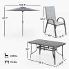 7-Piece Outdoor Patio Dining Set – Table, 6 Mesh Chairs & Umbrella