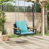 Outdoor Hanging Patio Chair – Poly Rattan Swing Seat with Cushions, Black & Blue
