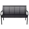 Patio Bench Black 45.7" Steel and WPC