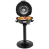 Electric BBQ Grill with Stand, Portable Double Layer Indoor/Outdoor Electric Grill for Indoor & Outdoor Use, 1600W, Black