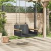 Swing Bench Black 24.8"x24.4"x15.7" Poly Rattan