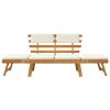 Patio Bench with Cushions 2-in-1 74.8" Solid Acacia Wood