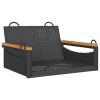 Swing Bench Black 24.8"x24.4"x15.7" Poly Rattan