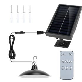 Solar Shed Lights Dimmable Timing Auto Off Sensor Hanging Lamp IP65 Waterproof Remote Control Pendant Light For Garden Patio Balcony with 9.84FT Wire (Option: Single_White)