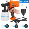 700W Electric Paint Sprayer Handheld HVLP Spray Painter Painting Spray Gun For Fences Brick Walls w/ 3 Spray Patterns 800ML Detachable Cup