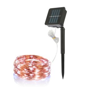 100 LEDs Solar String Lights Outdoor IP65 Waterproof Copper Wire String Lights Solar LED Fairy Lamps Wedding Party Festival (Option: Cool)