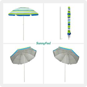 Portable Beach Sunshade Shelter – UPF 50+ UV Protection Outdoor Umbrella for Patio, Camping & Travel (Color: Green)