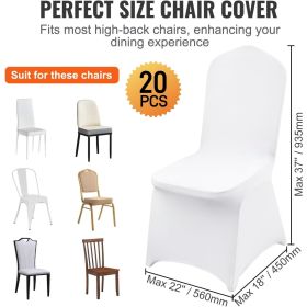 20/30pcs Stretch Spandex Folding Chair Covers, Universal Fitted Chair Cover, Removable Washable Protective Slipcovers, for Wedding, Holiday, Banquet (Color: white-20pcs)