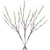 3 PCS 60 LED Solar Garden Lights Tree Branch Leaf Shape Lamp IP65 Waterproof Solar Garden Decorative Lights for Outdoor Garden Lawn Patio Decking